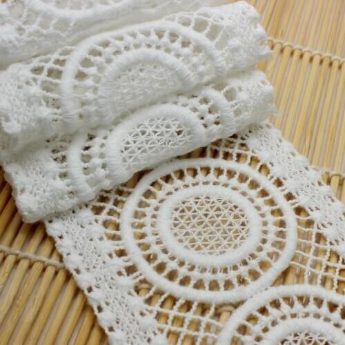 3 meter 8 cm Off White Cotton Lace Trims Applique for Dress Costume Trimming Home Textile Sewing Lace Fabric Cusack High Quality