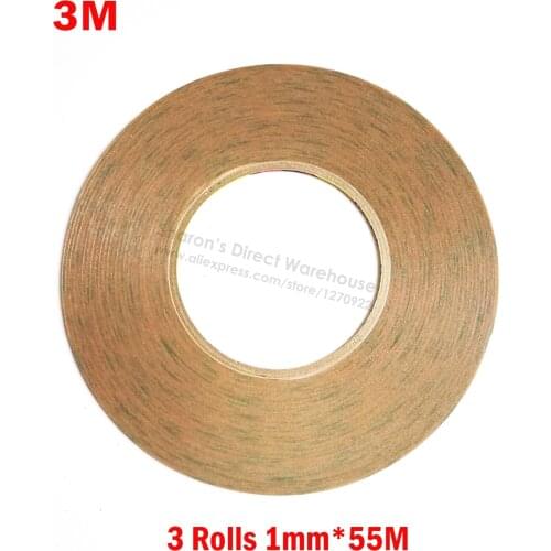 3x Super Slim (1mm Wide), 3M 300LSE Clear Double Sided Sticky Tape for Huawei Samsung Touch Screen LCD Display Frame