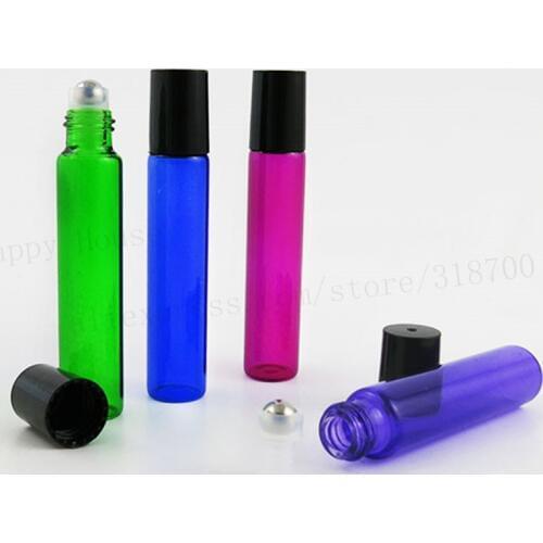 30 x 10ml Portable Small roll on bottle for essential oils 10cc empty roll-on glass perfume bottle deodorant containers