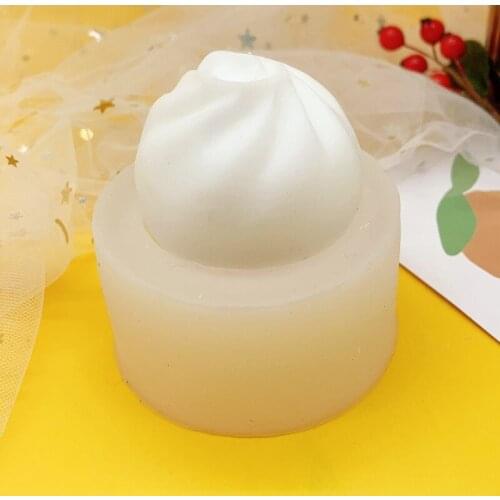 3D Bun Shape Silicone Candle Mold DIY Fondant Cake Baking Molds Handmade Soap Making Candle Aromatherapy Mould