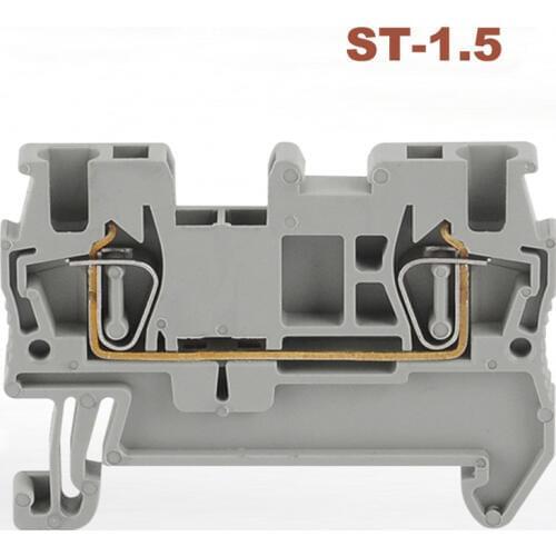 5/10pcs Spring Terminal Block connector ST-1.5 din rail morsettiera screwless wire cable connectors copper bornier 17.5A 1.5mm2