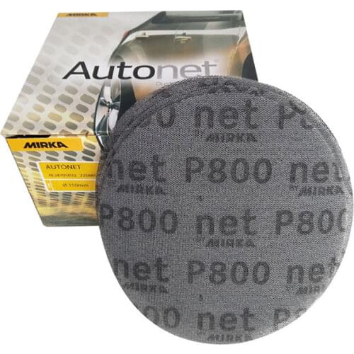 6 inch 150 mm aluminum oxide dust-free and anti-blocking abrasive MIRKA sandpaper mesh disc sandpaper car surface sanding