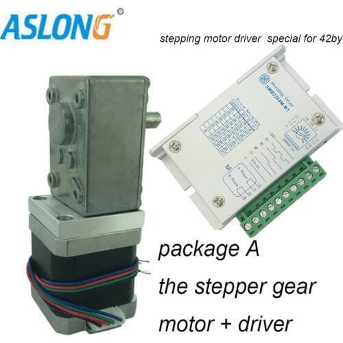 Worm Gear Stepping Motor With Auto-lock and multiple reduction ratio Stepper gear motor Kit with stepping motor driver