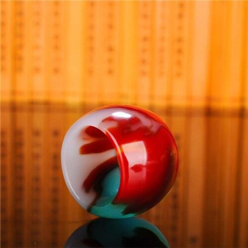 Hetian Coloured Jade Ring with Chicken Blood Stone and Jade Ring in Xinjiang