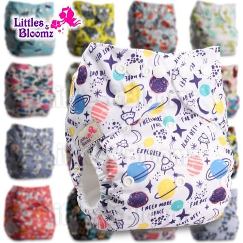 [Littles&Bloomz] Baby Washable Reusable Diaper Birth to Potty One Size Real Cloth Pocket Nappy Inserts Available Suit 3-15kg