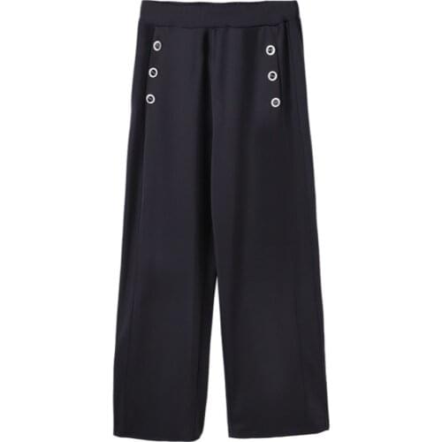 Plus Size 10XL 8XL 6XL 4XL Women Autumn Sping Long Pants Female Black Color High Waisted Elegant Trousers Ladies Wide Leg Pants
