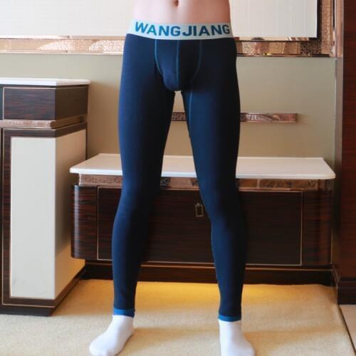 Mens Sleep Bottoms Pajamas Thicken Thermal Underwear Sleepwear Long Johns Male Cotton Home Wear Bulge Pouch Hombre Trousers XL