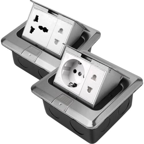Electrical Switches Hidden Type EU/Universal Power Outlet Pop Up Floor Socket Desktop Socket For Meeting Room