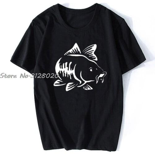 Funny Fishinger Carp Fish Fisherman Sporter T Shirts Men Summer Cotton Harajuku Short Sleeve O Neck Streetwear Black T-shirt