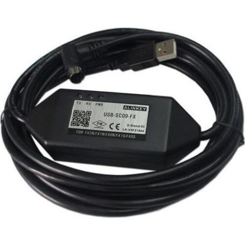 USB-SC09-FX ISO magnetic isolation PLC programming cable data download wires for Mitsubishi FX series with MD8 pin Connector