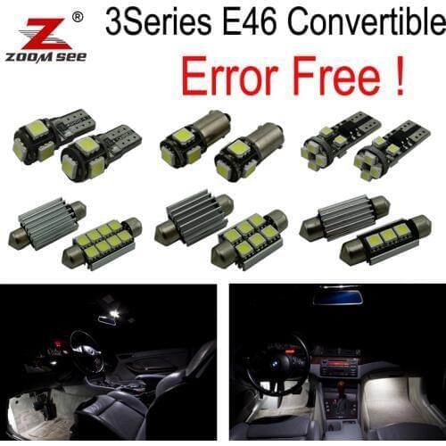 11pcs LED interior bulb kit + License plate lights for bmw E46 Convertible 318Ci 320Cd 320Ci 325Ci 323Ci 330Ci 330Cd M3 (00-07)