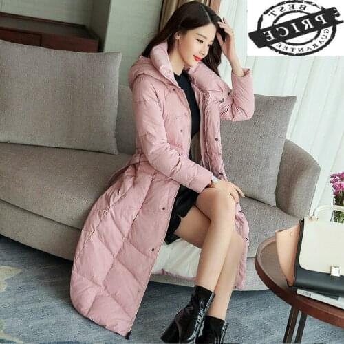 Women Winter Jacket Down Coat Female Thick Warm 20% White Duck Down Jacket Parka Elegant Long Snow Outwear Coats LWL1163