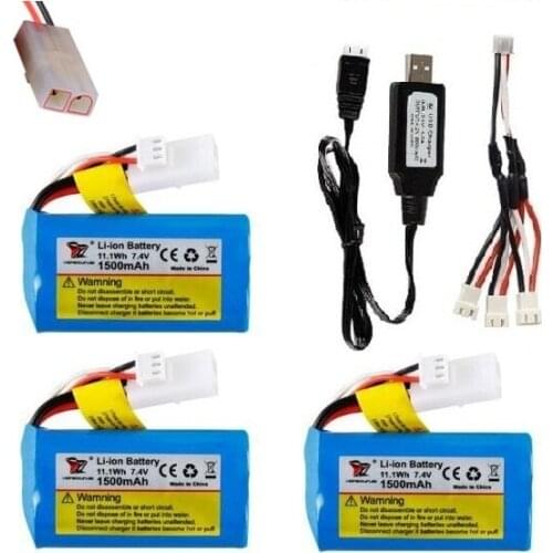 7.4v 1500mah lipo battery TAMIYA Plug with Charger for HJ806 RC Boat Speedboat Water Toy Nautical Model High Speed Yacht pars