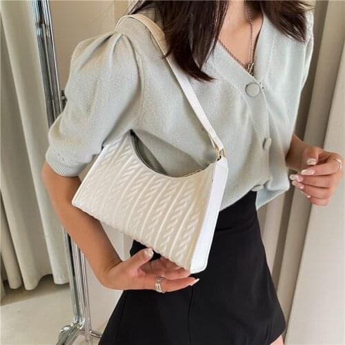 PU Leather Women Small Shoulder Bags Solid Color Ladies Protable Tote Purse Handbags Female Simple Underarm Bags Bolso Mujer