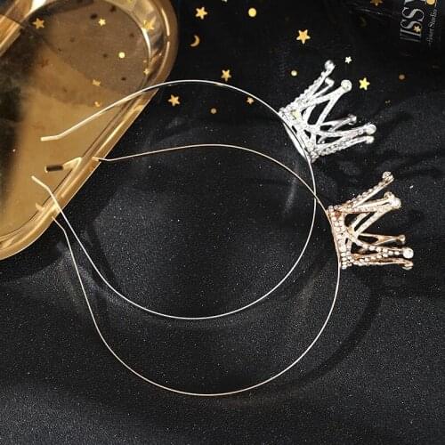 Fashion Gold Color Crown Rhinestone Cute Hairband For Children Simple Princess Hair Accessories Christmas Gifts Jewelry