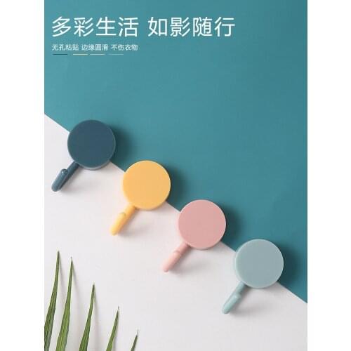 Powerful sticking hook free punching seamless sticky hook hanger bathroom wall decoration hook bathroom hook rack suction