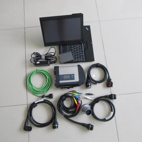 2020/12v MB star C4 multiplexer and cables with laptop X200t 4G RAM latest software HDD full set SD C4 diagnosis directly use