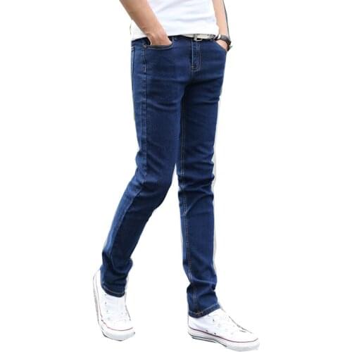 Mens Elastic Skinny Jeans Mens Designer Super Elastic Jeans Jeans Slim Fit Fashion Denim Jeans Male Blue