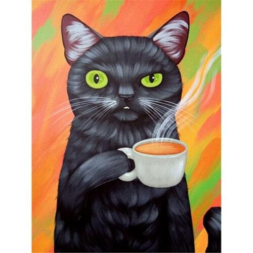 Animal Carton Cat DIY 11CT Cross Stitch Embroidery Kits Craft Needlework Set Printed Canvas Cotton Thread Home Sell