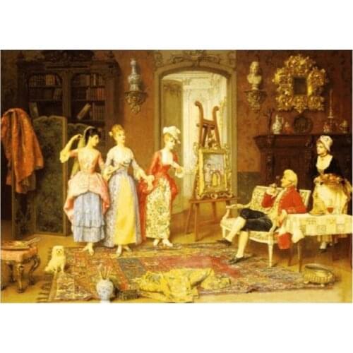 Cross Stitch Kit 11CT Printed Cloth Chinese Hand Embroidered Figure Oil Painting Decorative Painting large