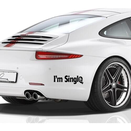 16*4.8cm Sentimental quotes I'm Single Personality Stickers Car Accessories Motorcycle Helmet Car Styling Car Sticker