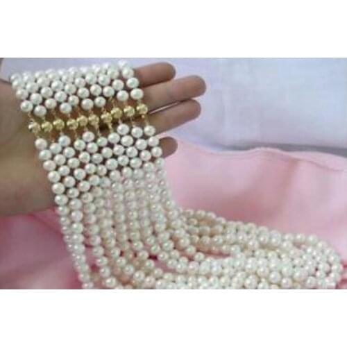 Wholesale 10 Strands 7-8MM White Cultured Pearl Necklace 18"
