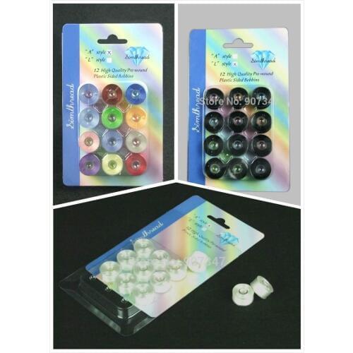 Pre-Wound Sewing Embroidery Machine Bobbin Thread Filament Polyester 135m*36 Assorted Colors ,Size A 75d/2,High Tenacity