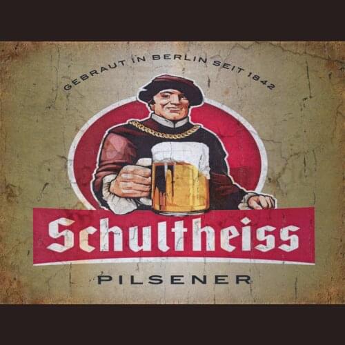 Schultheiss Pilsener RETRO PUB BAR METAL TIN SIGN POSTER WALL PLAQUE
