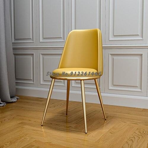 Nordic home backrest dining chair soft package office leather chair restaurant dressing makeup chair stool computer chair sofa