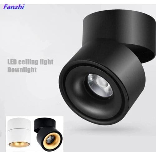 Dimmable LED ceiling light AC85-240V 8W 10W 12W 15W LED surface mounted ceiling light foldable and 360 degree rotatable COB spot