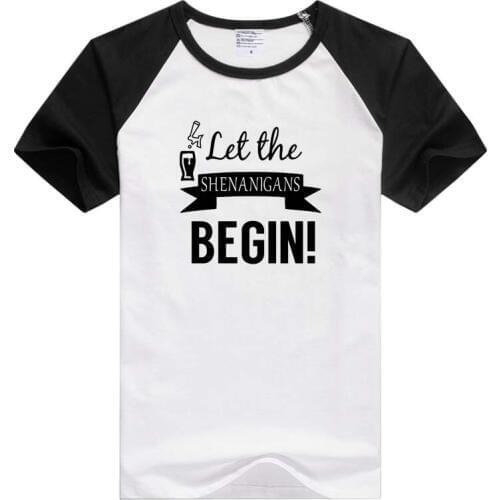 St. Patricks Day, Let the shenanigans begin short sleeve casual Men/Women T-shirt Comfortable Tshirt Cool tee funny design GA282