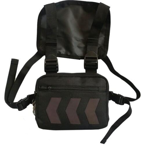 New Reflective Chest Bags Man HipHop Tactical Party Light Reflection Chest Utility Pouch Streetwear Unisex Chest Rig Bag