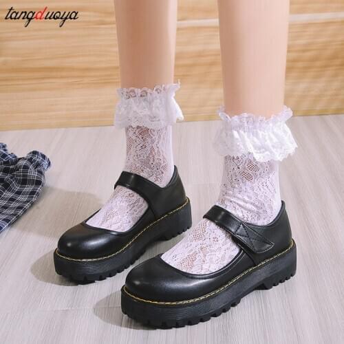 Lolita Shoes Women Japanese Style Vintage Soft Sister Girls High Heels Waterproof Platform College Student Cosplay Costume Shoes