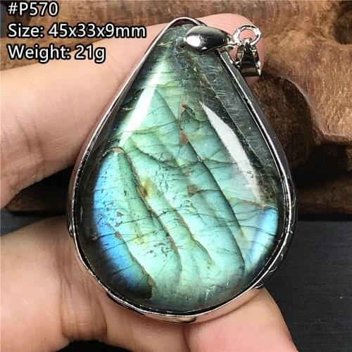 Top Natural Labradorite Pendant Jewelry For Women Lady Men Luck Healing Crystal Gift Silver Beads Moonstone Stone Gemstone AAAAA