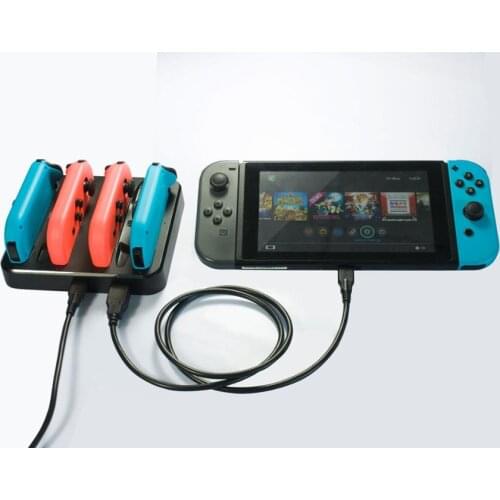 LED Indicator Fast Charger Station Charging Storage Dock with USB C Power Supply for Nintend Switch NS Joystick Pro Controller