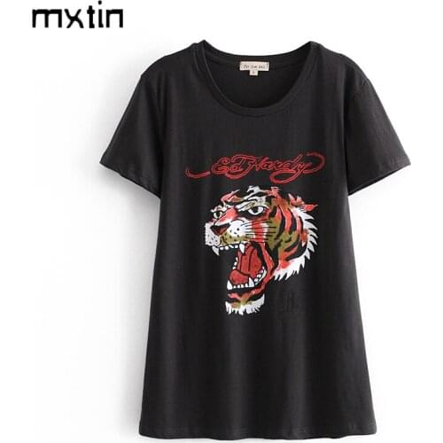 2021 Summer Vintage Animal Avatar T Shirt Women fashion Long Tops Tees O-neck Loose Female Casual harajuku Ladies T-Shirt