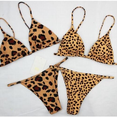 2020 Summer Hot New Women Leopard Printed Bikinis Set Sexy Women Swimwear Push Up Thong Biquini Swimsuits Bathing Suits