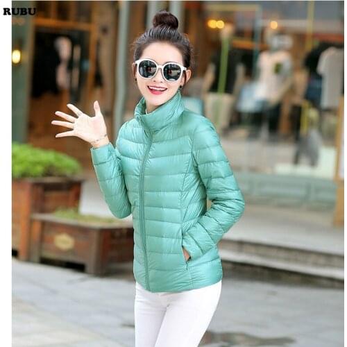 Winter jacket women Stand Collar Slim 90% White Duck Women Ultra Light Down Jacket Casual Padded Coat down coat