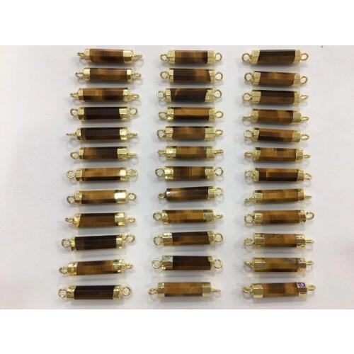 10pcs/lot 5*27mm wholesale AAA Quality Brown Dream Stone Beaded Gem Around Shape Black Jewelry Beads Jewelry Making Connector