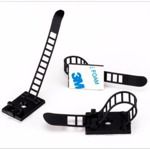 10pcs Adjustable Cable clamps Wiring Accessories Tie Mounts Environmental protection Screw holes Adhesive Beamline Ties