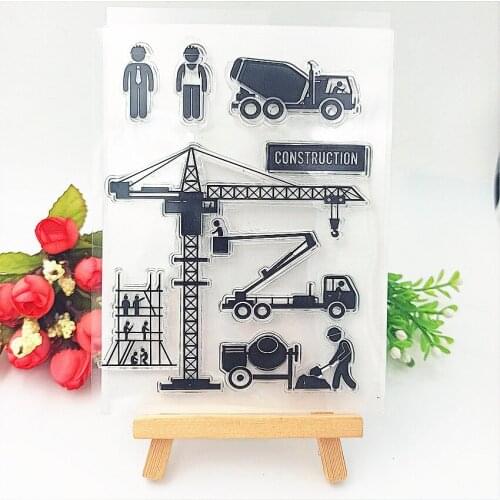 11*16cm Crane site Transparent Clear Stamps / Silicone Seals Roller Stamp for DIY scrapbooking photo album/Card Making