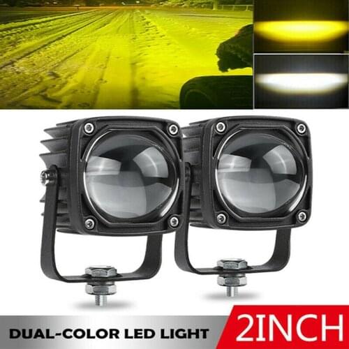2Inch 12V 24V 8D Len LED Work Light White/Yellow Driving Light Fog Lamp Spotlight For Boat Car Truck Offroad Motorcycle