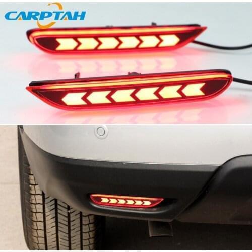 2PCS For Nissan Qashqai 2016 2017 2018 LED Rear Fog Lamp Car LED Bumper Light Brake Light Reflector 2-in-1 Functions