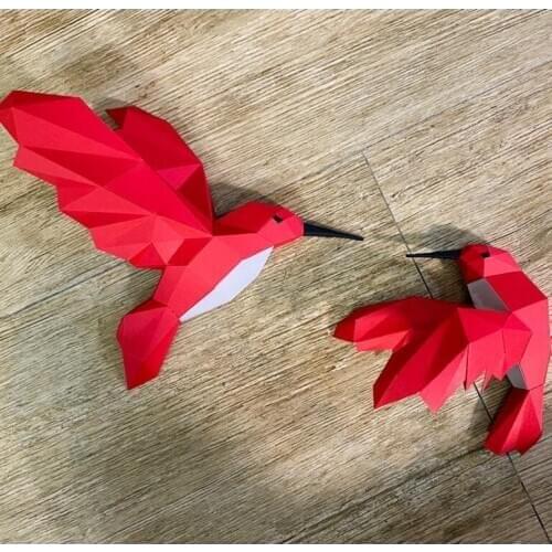 2pcs Bird 3D Paper Model Handmade DIY Wall Papercraft Home Decor Wall Decoration Puzzles Educational DIY Kids Toys 5726