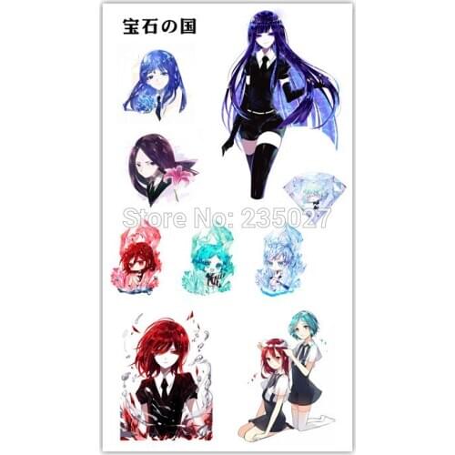 30 sheets/lot Land of the Lustrous Tattoo Stickers Children Tattoos Paper For Kids Body Arm Anime Sticker