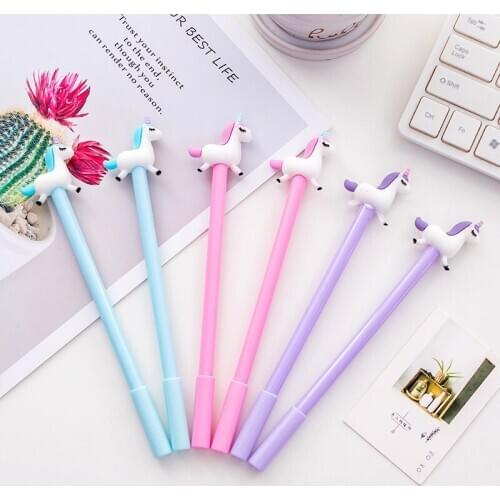 36 PCS running creative cute unicorn neutral pen black 0.38 students stationery