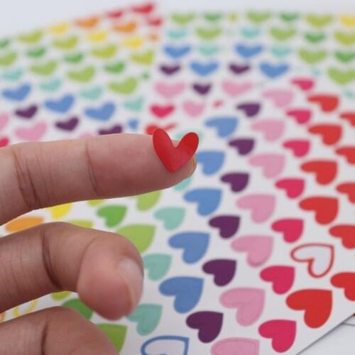 6pcs/pack Love Heart Pentagram Dot Sticker Scrapbooking DIY Paper Seal Label Diary Journal Album Stickers Stationery