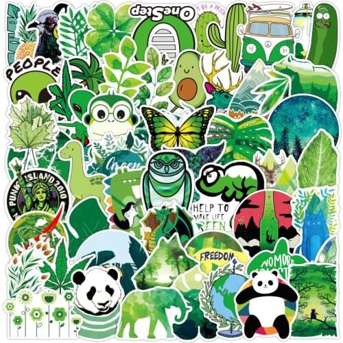 70pcs Cute Small Fresh Green Plant Stickers Diy Stickers Diary Album Decoration Scrapbooking Child Waterproof Car Phone Sticker