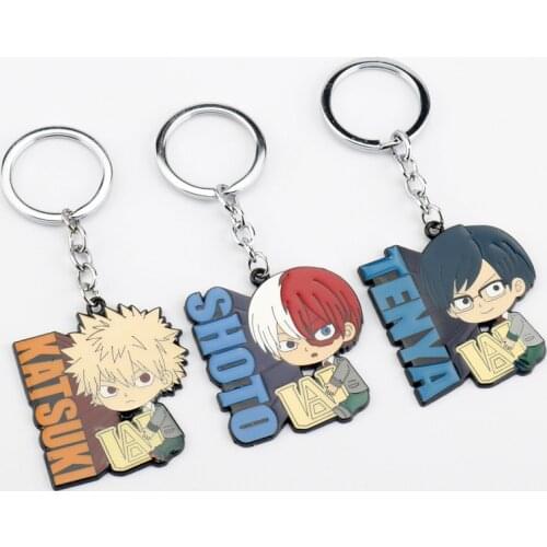 Anime My Hero Academia Bakugou Katsuki Todoroki Shoto Iida Tenya Cute Cartoon Enamel Alloy Keychain Keyring Key Chain Gift