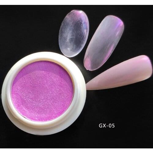 Aurora Powder Nail Glitter Solid Mirror Symphony Pigment Chrome Dip Pigments Manicure For Gel Nail Polish Decoration GX-01